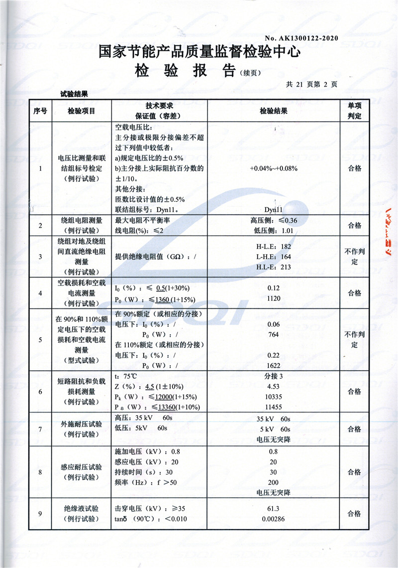 高低压试验报告-S11-1250汉台汉台汉台油浸式变压器-2.jpg